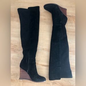 Vince Camuto Granta Over the Knee Boot Black Suede Leather